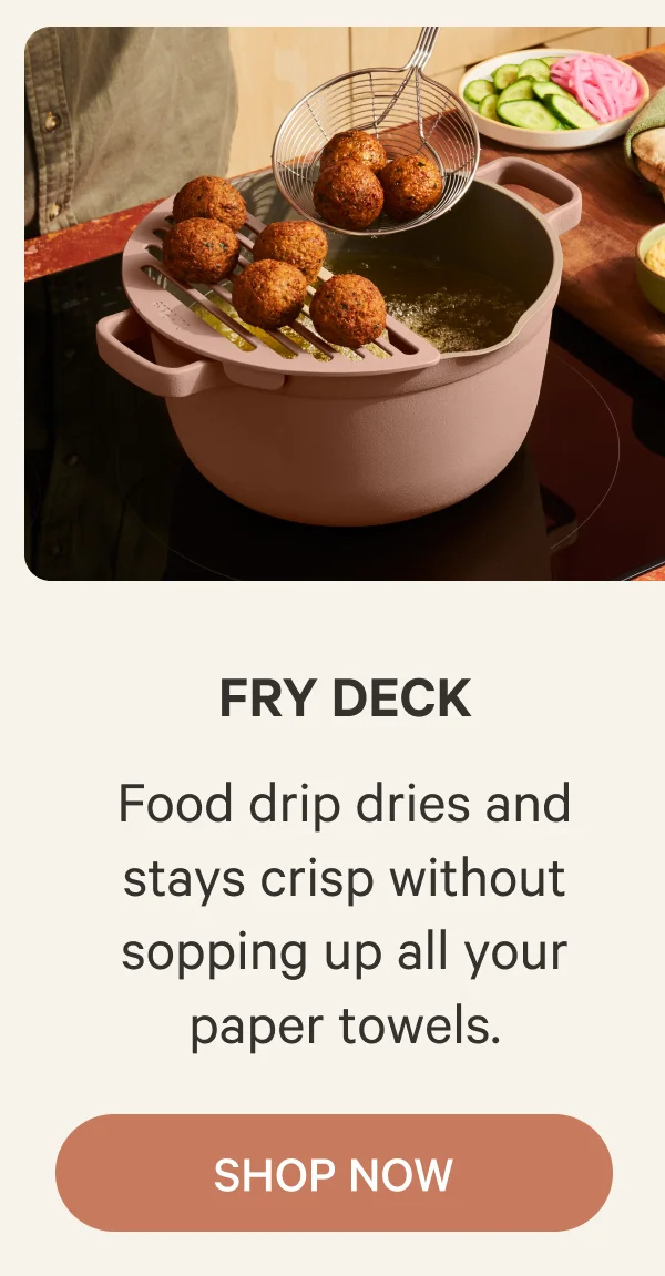 Fry Deck | Food drip dries and stays crisp without sopping up all your paper towels. | Shop Now