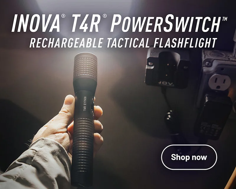 INOVA® T4R® PowerSwitch™ Rechargeable Tactical Flashlight