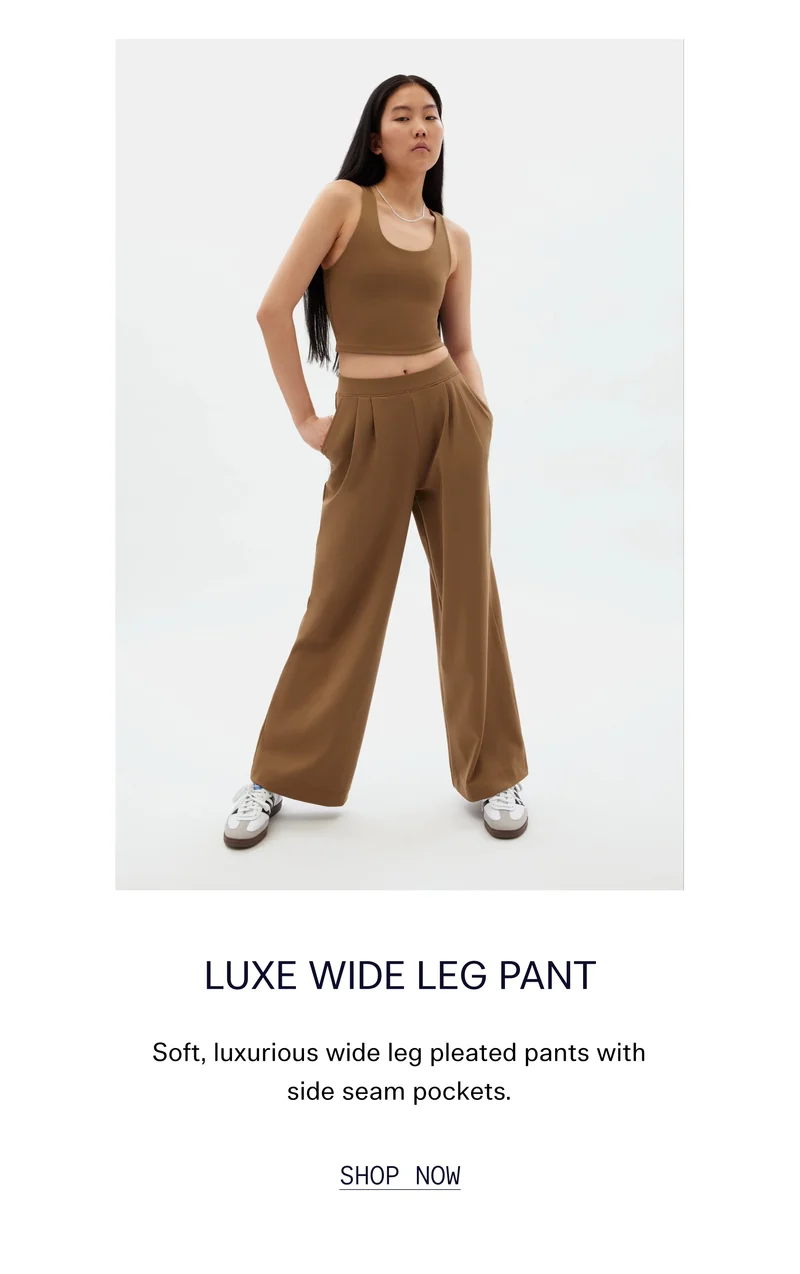 Luxe Wide Leg Pant  |  Soft, luxurious wide leg pleated pants with side seam pockets.   |   SHOP NOW