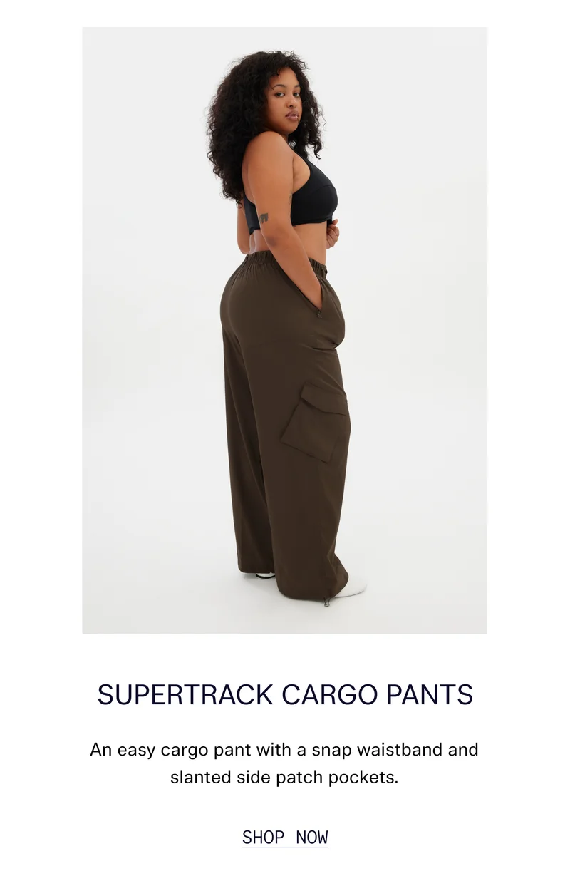 SuperTrack Cargo Pants  |  An easy cargo pant with a snap waistband and slanted side patch pockets.   |   SHOP NOW
