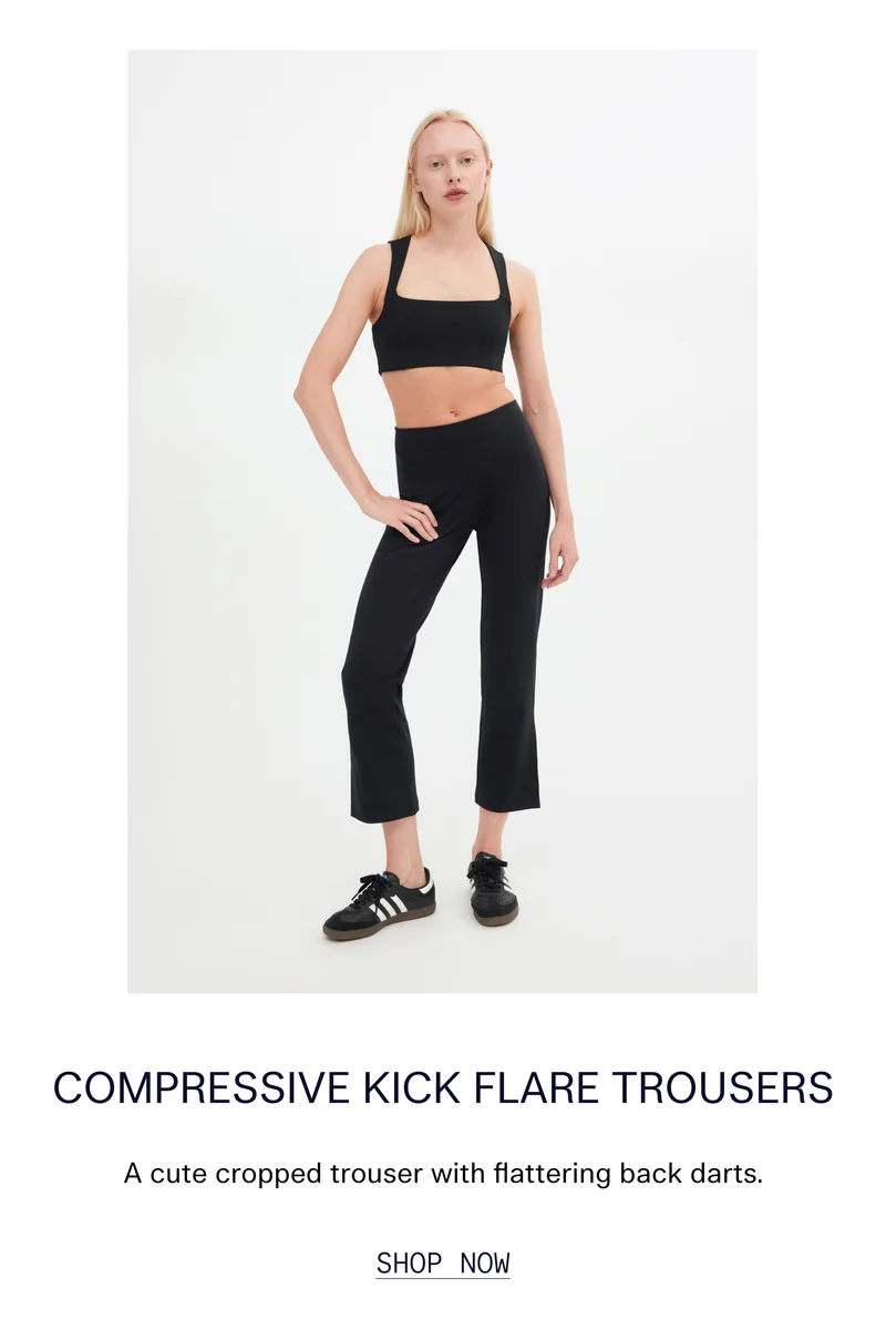 Compressive Kick Flare Trousers  |  A cute cropped trouser with flattering back darts.   |   SHOP NOW