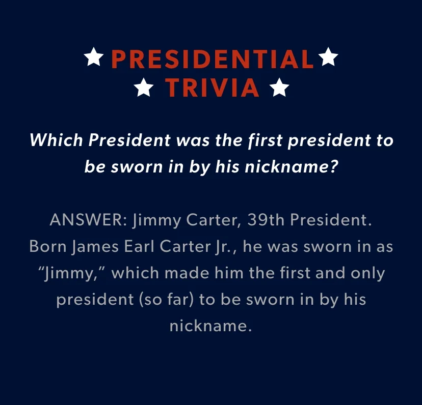 BONUS PRESIDENTIAL TRIVIA