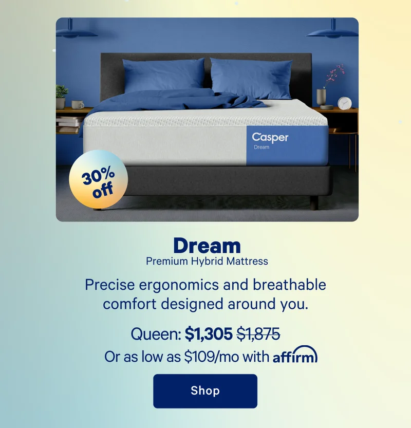 Dream Premium Hybrid Mattress; Precise ergonomics and breathable comfort designed around you.