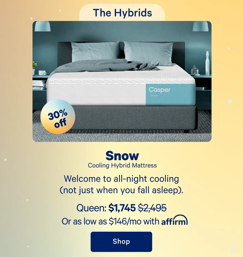 Snow Cooling Hybrid Mattress; Welcome to all-night cooling (not just when you fall asleep).