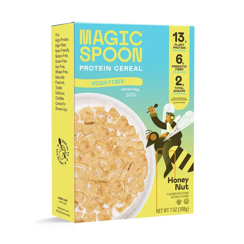 Protein Cereal, Honey Nut, High Fiber, 7 Oz