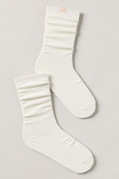 LyreBird Ribbed Wool Blend Crew Socks