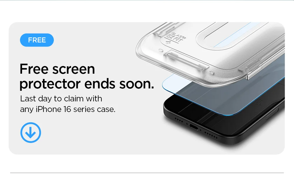 FREE GIFT: Free screen protector ends soon. Last day to claim with any iPhone 16 series case. Shop Apple iPhone 16 now.