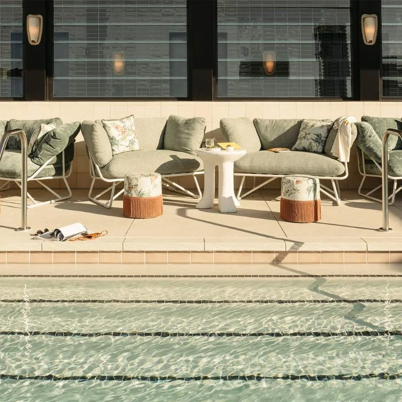 Pool and armchairs