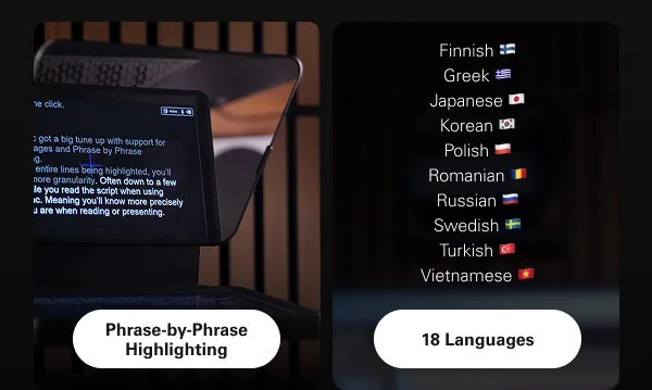 Phrase-by-phrase highlighting, Additional languages