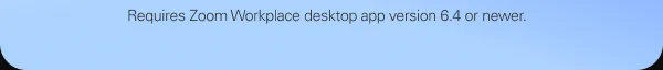 Requires Zoom Workplace desktop app version 6.4 or newer.