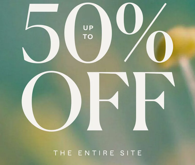 up to 50% off the entire site
