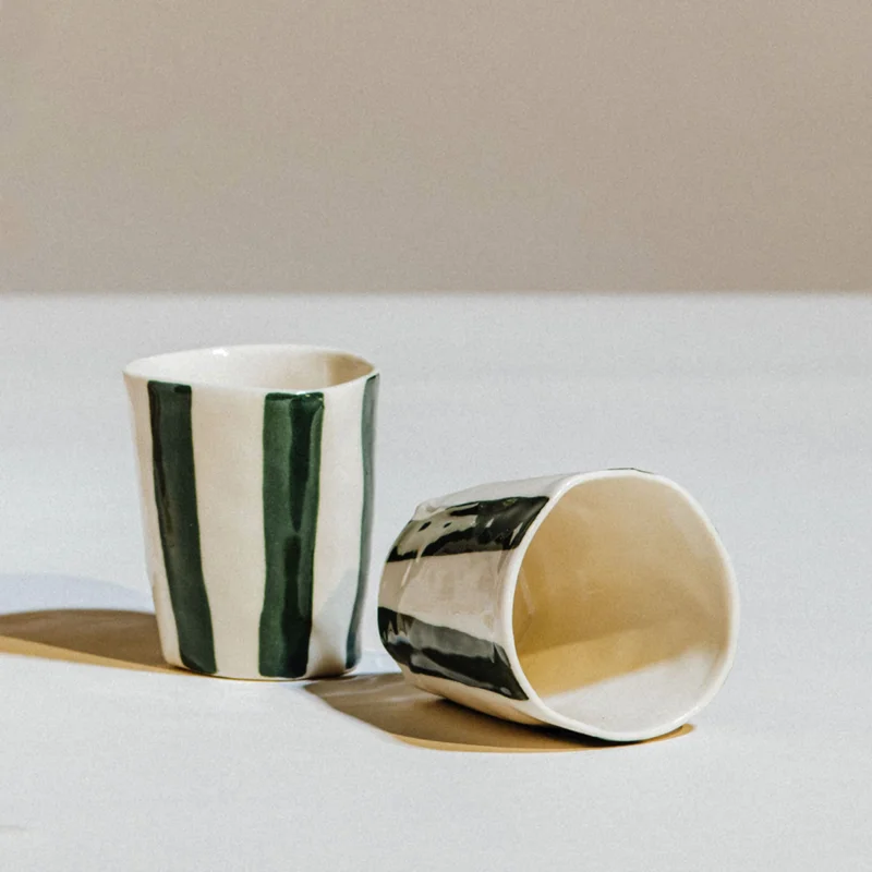 Image of Bold-Stripe Wine Cup, Evergreen