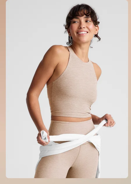 Spacedye Refocus Cropped Tank in Sand Swept Heather