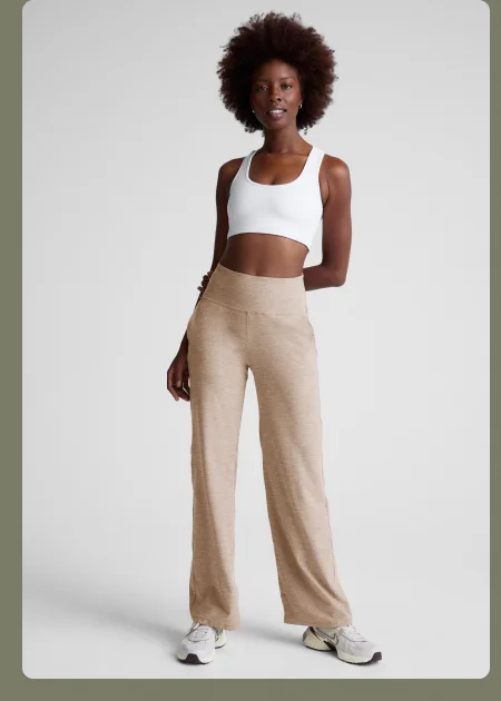 Spacedye Laid Back Wide Leg 31" Pant in Sand Swept Heather