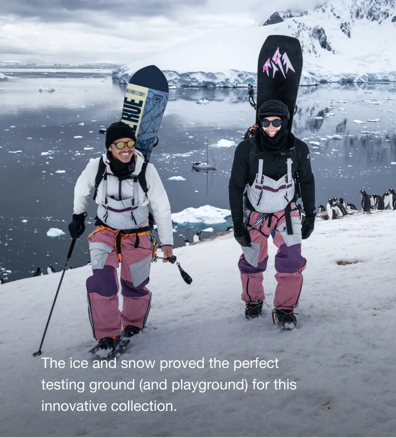 The ice and snow proved the perfect testing ground (and playground) for this innovative collection.