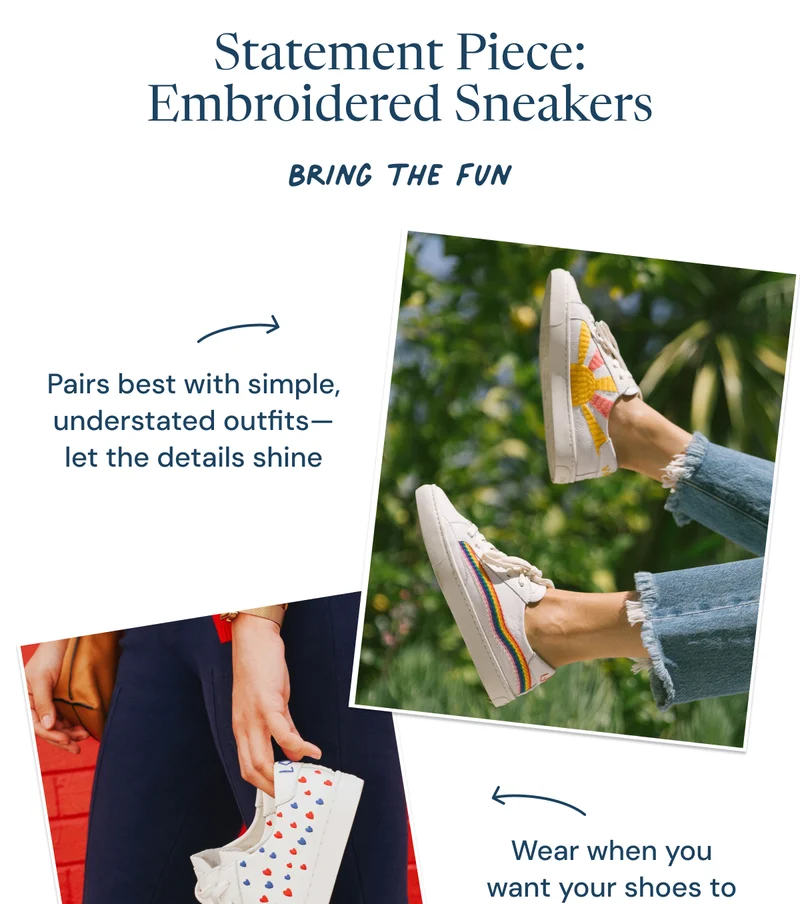 Statement Piece: Embroidered Sneakers Bring the fun