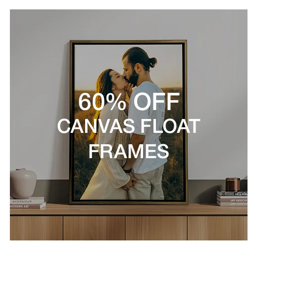 60% off Canvas Float Frames