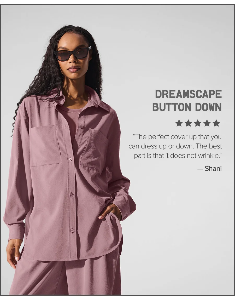 DREAMSCAPE BUTTON DOWN. The perfect cover up that you can dress up or down. The best part is that it does not wrinkle. - Shani