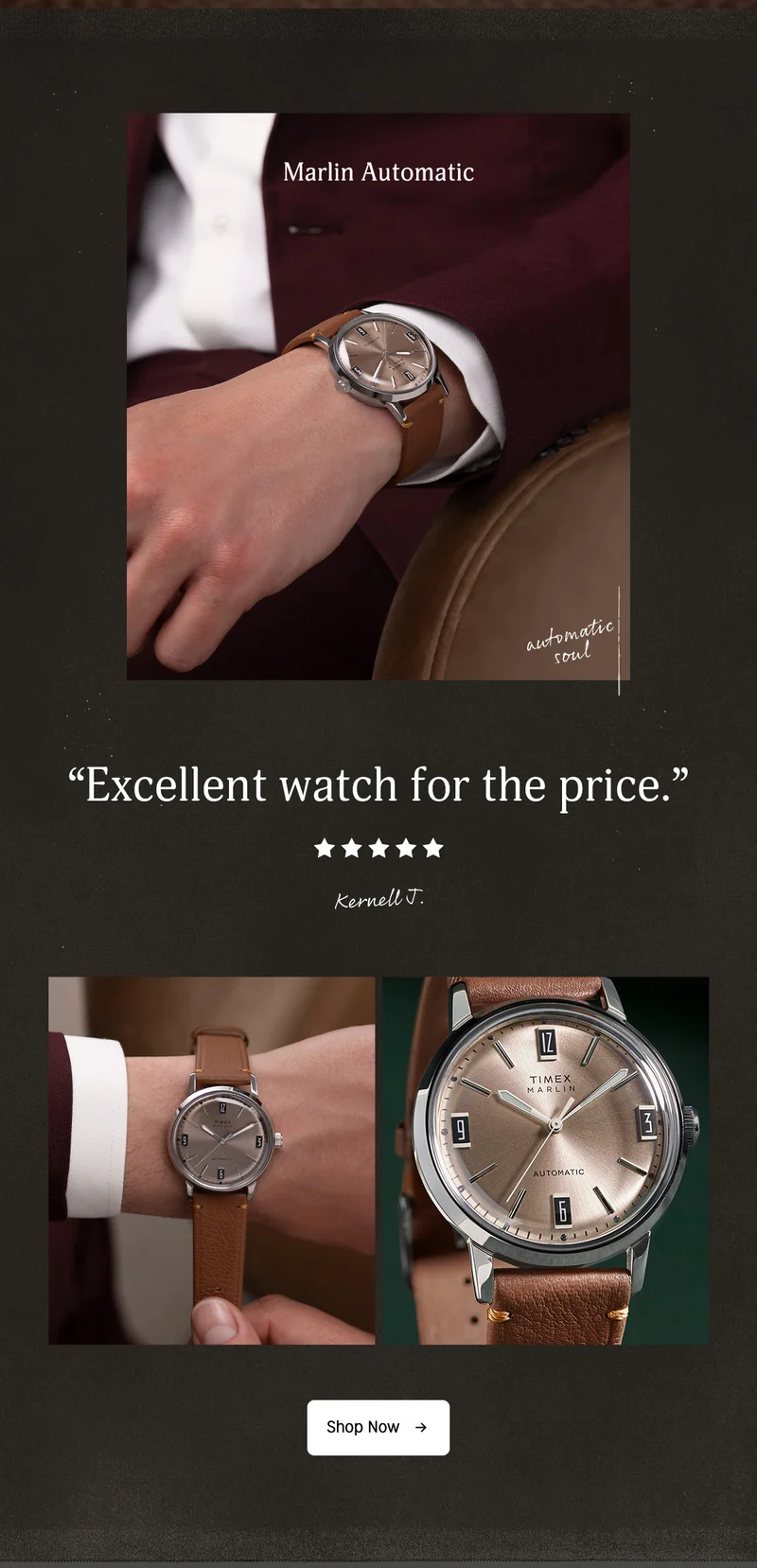 Marlin Automatic | "Excellent watch for the price." - Kernell J. | Shop Now