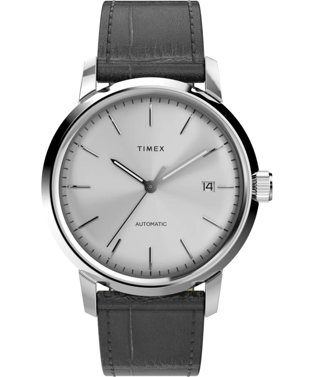 Image of Marlin® Automatic 40mm Leather Strap Watch