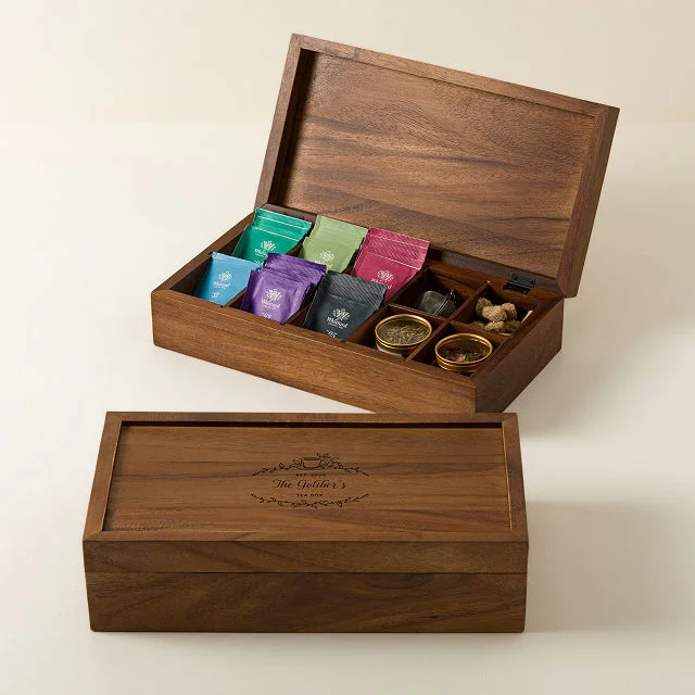 Personalized Acacia Wood Tea Box