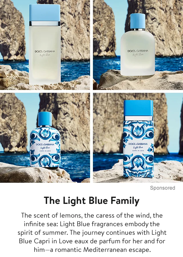 Four bottles of Light Blue fragrance.