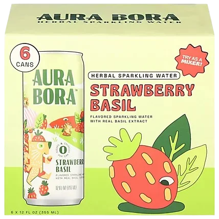 <span style="font-weight: 700; font-style: normal; text-decoration: none; font-family: Vulf_Sans-Medium, Helvetica Neue, Arial, sans-serif; font-size: 16px; line-height: 20px">Aura Bora</span><span style="font-style: normal; text-decoration: none; font-family: Vulf_Sans-Medium, Helvetica Neue, Arial, sans-serif; font-size: 16px; line-height: 20px"> Strawberry Basil Sparkling Water (6 Pack)</span>