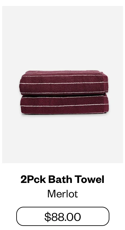 2Pck Bath Towel - Merlot