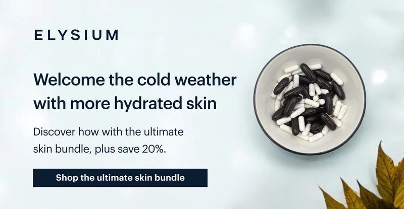 ELYSIUM | Welcome the cold weather with more hydrated skin | Discover how with the ultimate skin bundle, plus save 20%. | Shop the ultimate skin bundle