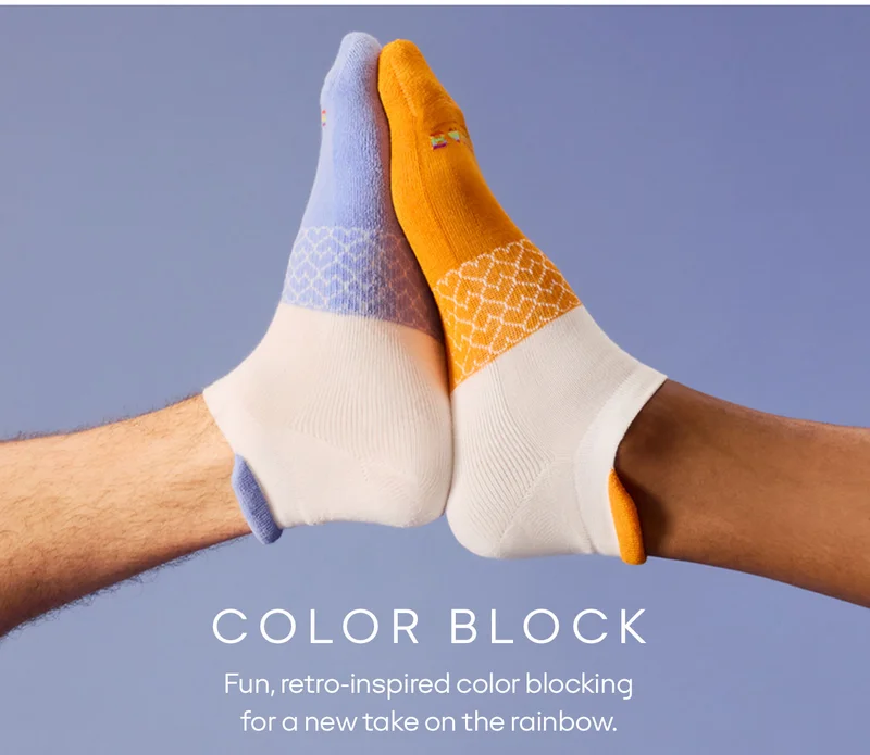 COLOR BLOCK. Fun, retro-inspired color blocking for a new take on the rainbow.
