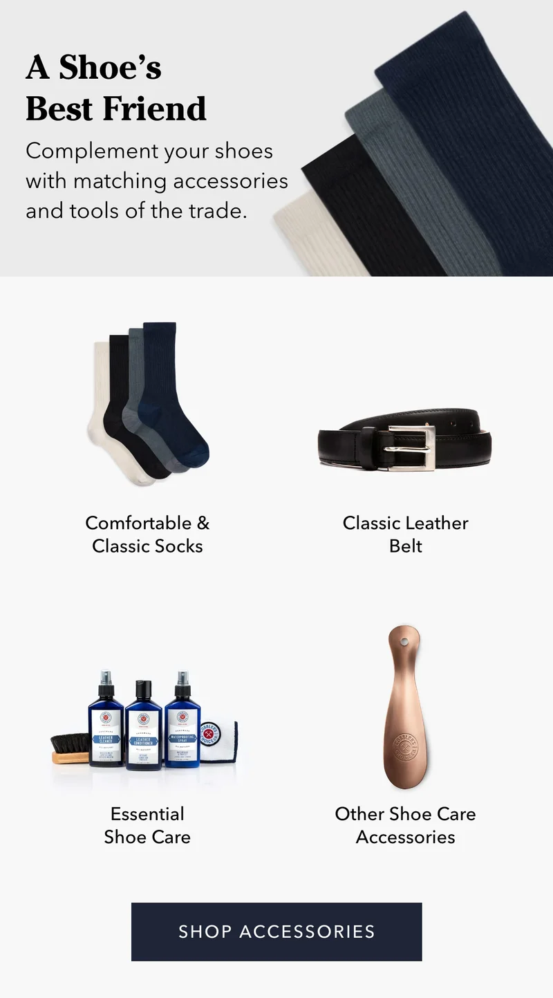 Complement your shoes with matching accessories and tools of the trade