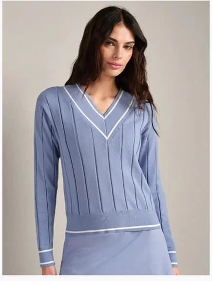 Varsity Cable Knit Sweater