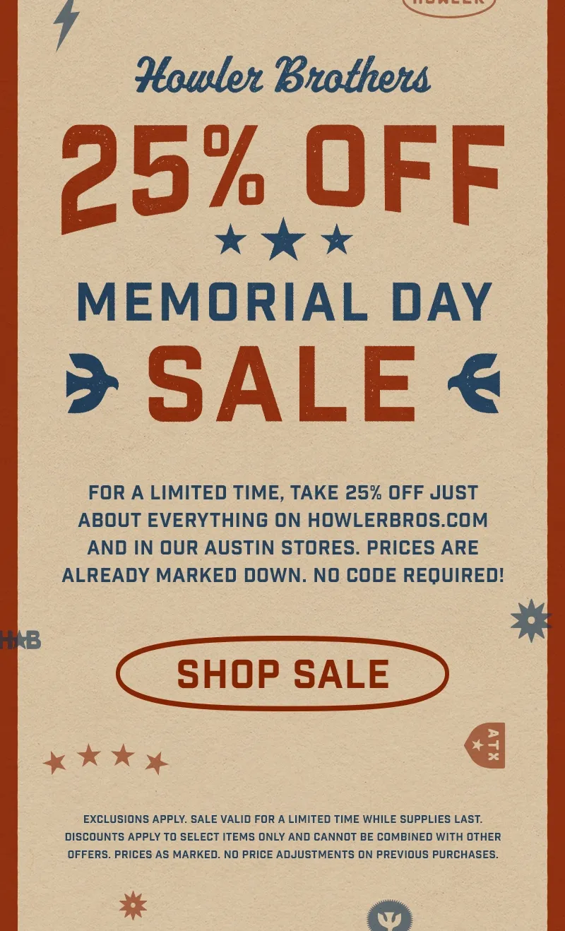 Memorial Day Sale