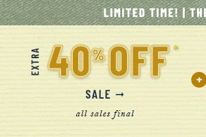 limited time, extra 40% off sale