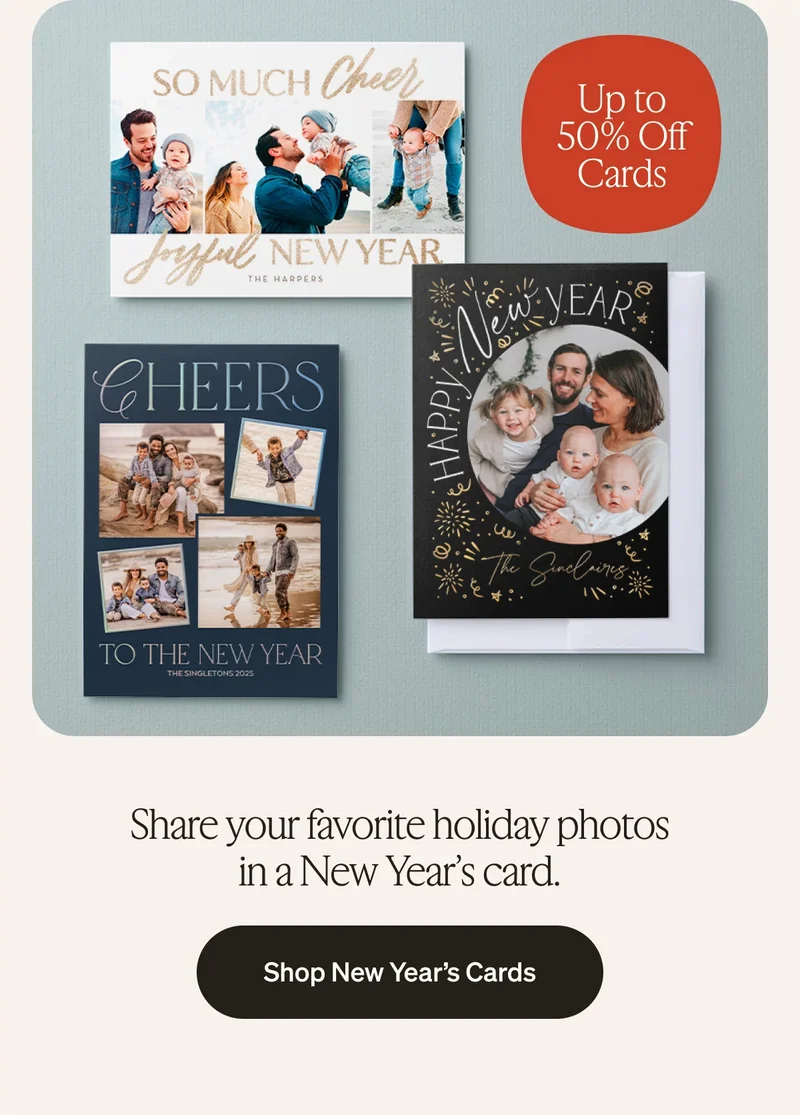 50% Off Almost Everything, Free Shipping on Cards, Flash Sale