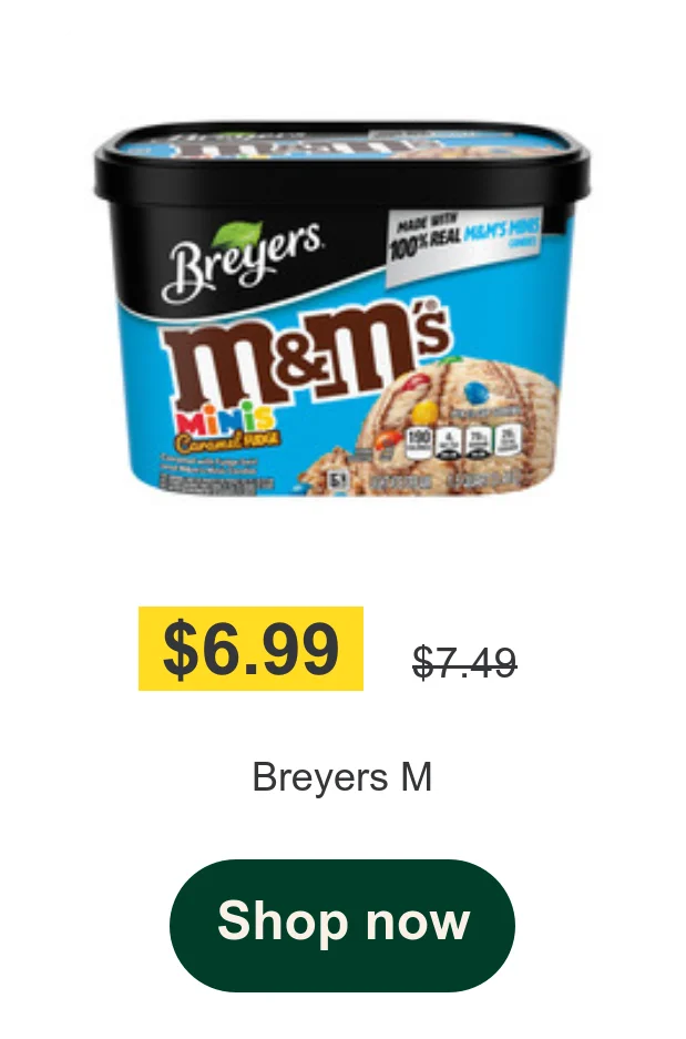 Breyers M&M's Minis Ice Cream, Light, Caramel...