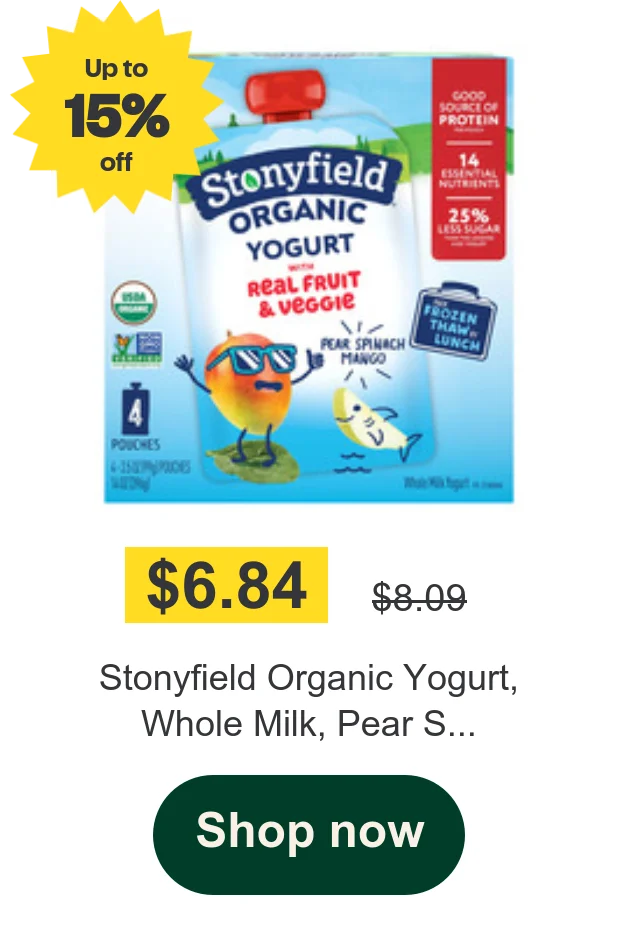Stonyfield Organic Yogurt, Whole Milk, Pear S...