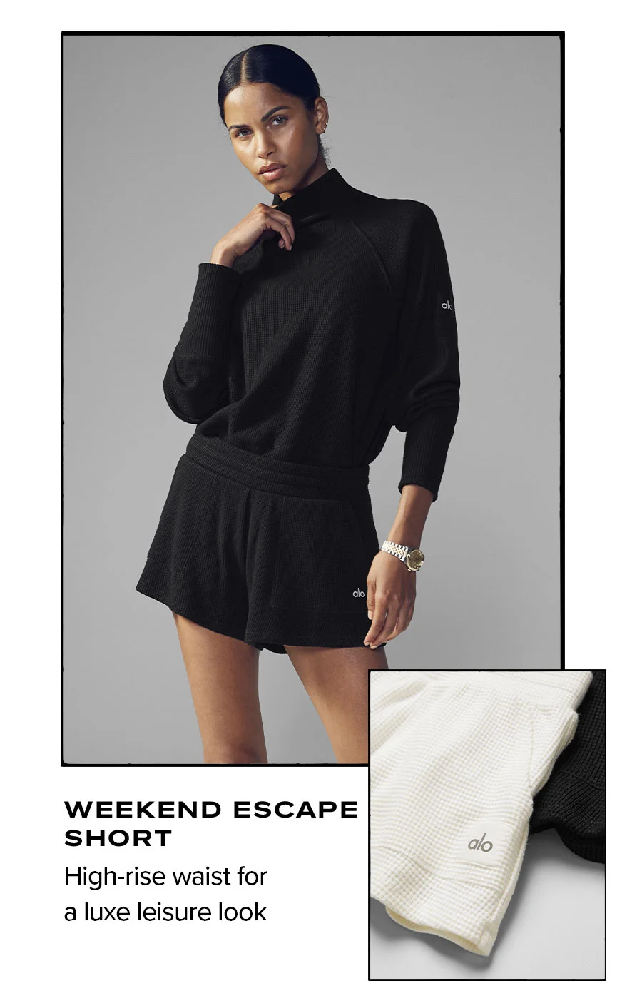 WEEKEND ESCAPE SHORT HIGH-RISE WAIST FOR A LUXE LEISURE LOOK