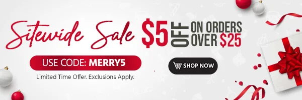 SITEWIDE SALE $5 OFF on orders of $25+ Use code: discount code