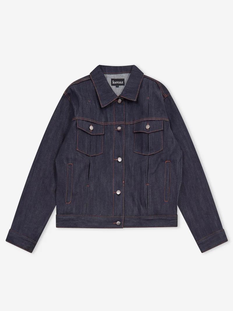 Image of Lorenz Sutures Denim Jacket - Raw Indigo