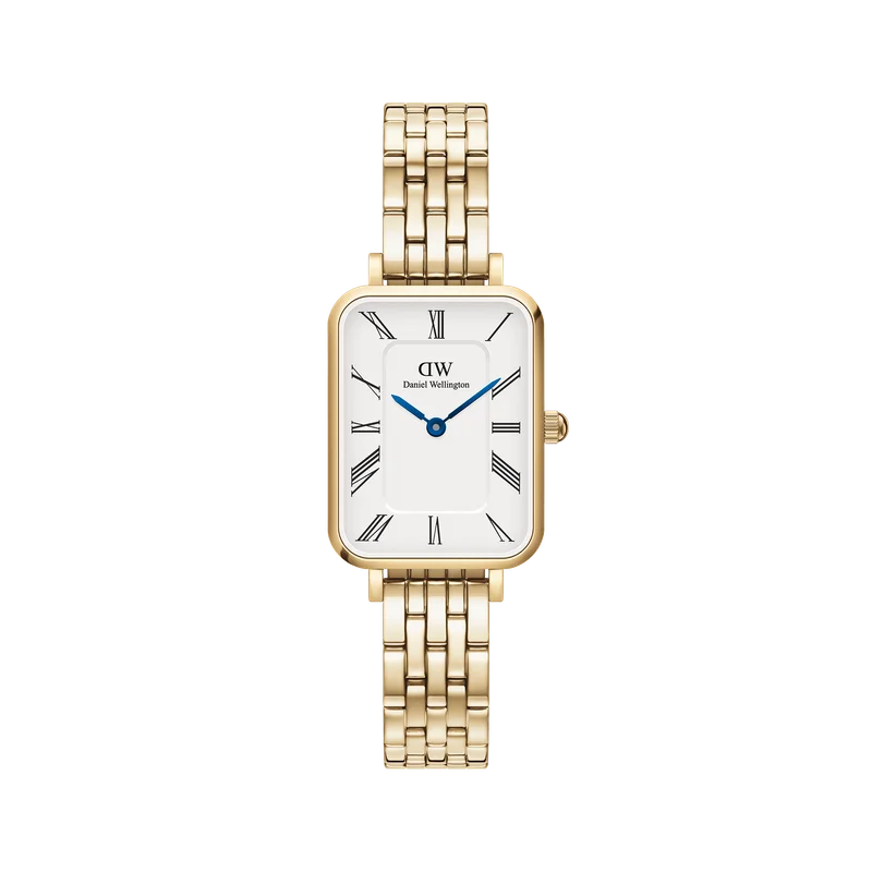 Image of Quadro Roman Numerals 5-Link Gold