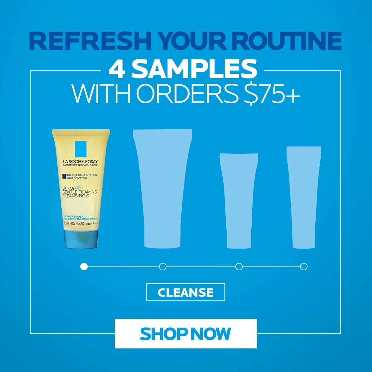 Complimentary 4 deluxe samples with orders $75+