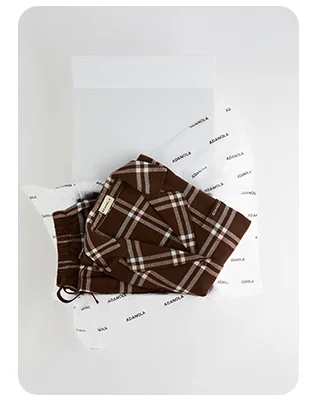 Box Set Brushed Cotton Checked Pyjamas - Chocolate Brown