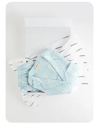 Box Set Brushed Cotton Checked Pyjamas - Light Blue