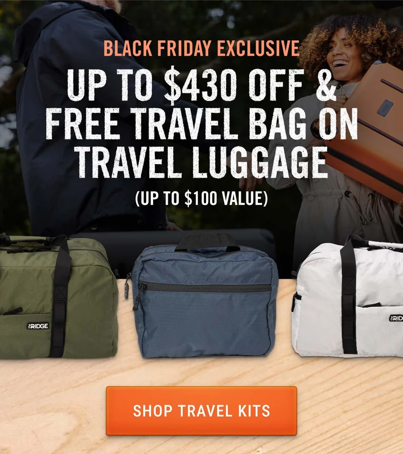 Black Friday Exclusive: Up to $430 Off & Free Travel Bag on Travel Luggage