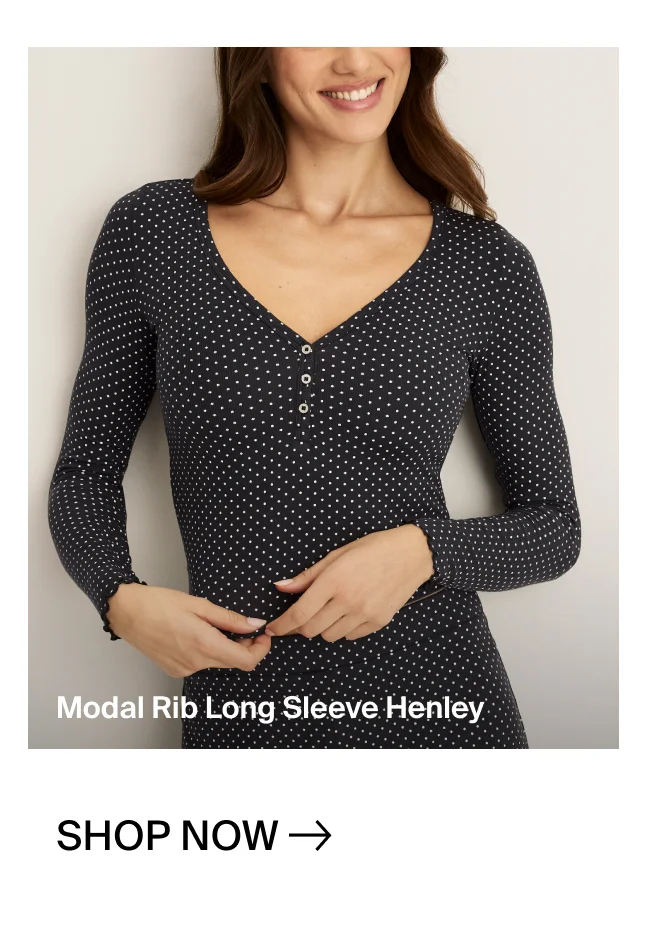Modal Rib Long Sleeve Henley
