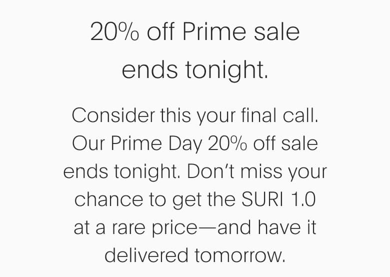 20% OFF Prime Sale ends tonight | Shop on Amazon Prime