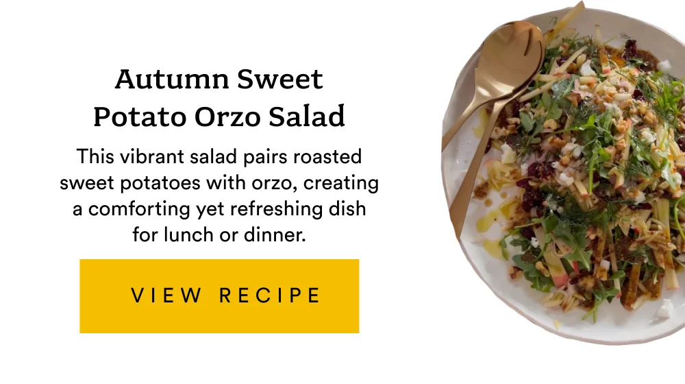 Autumn Sweet Potato Orzo Salad