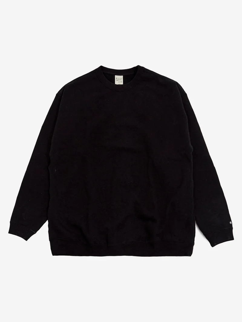 Image of Snow Peak Recycled Cotton Sweat Crewneck - Black
