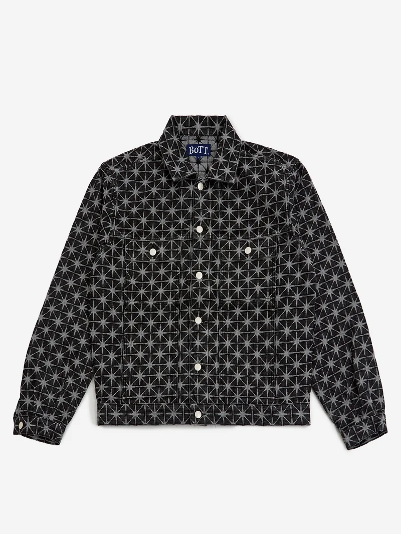 Image of BoTT Sparkle Monogram Denim Jacket - Washed Black